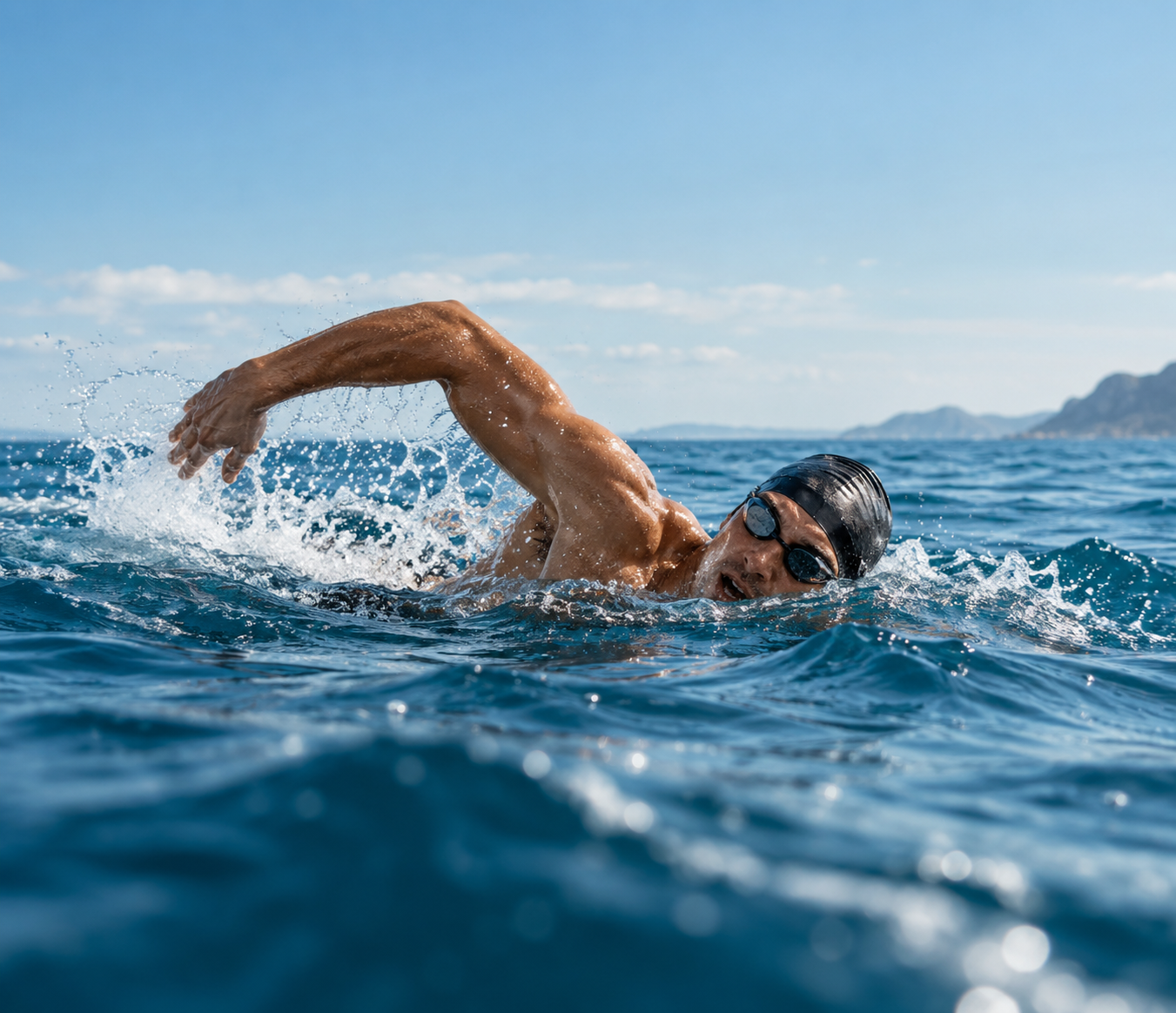 Swimmer at competition start